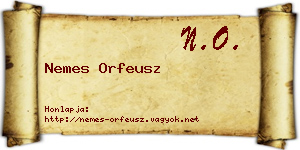 Nemes Orfeusz névjegykártya